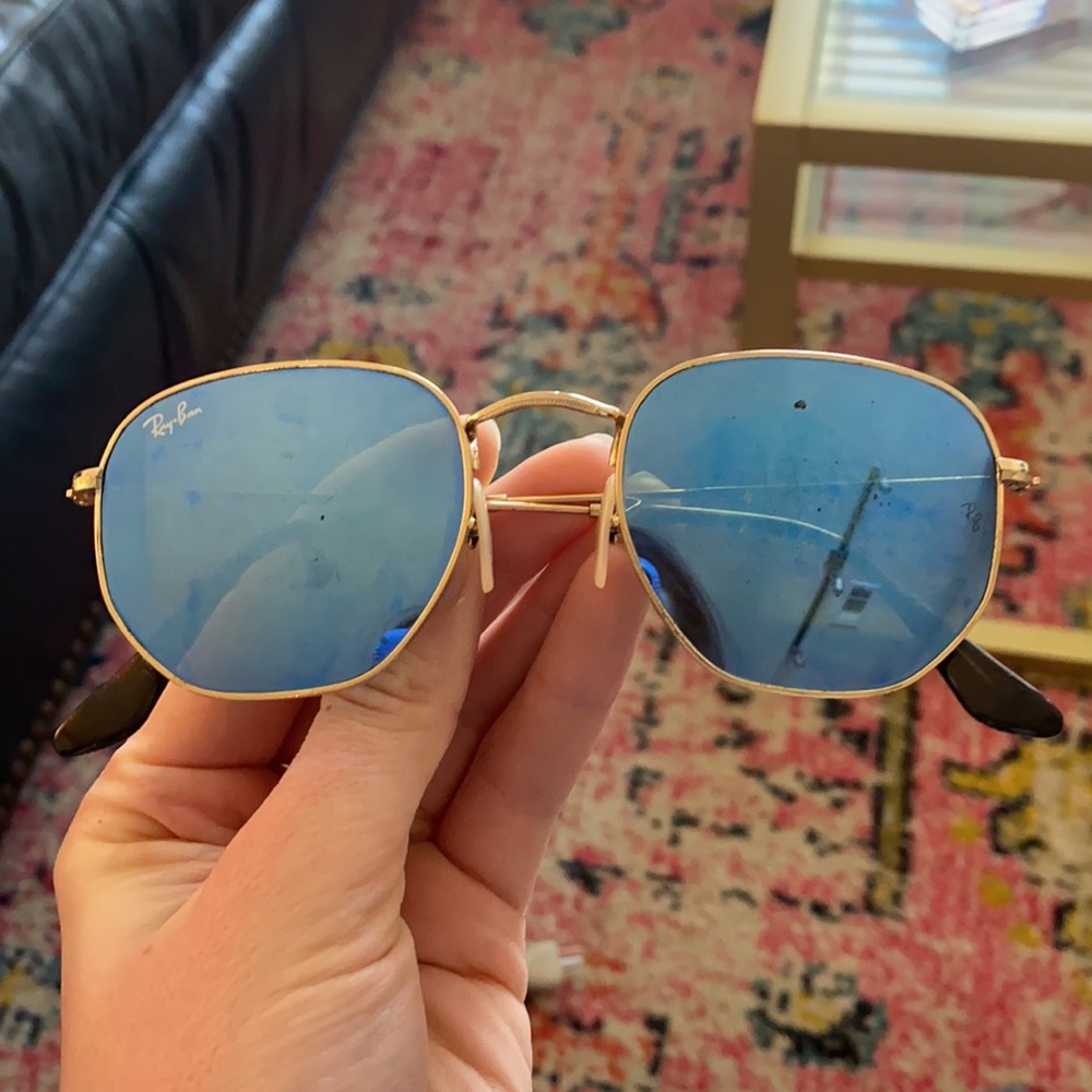 Rayban blue hexagonal sunglasses